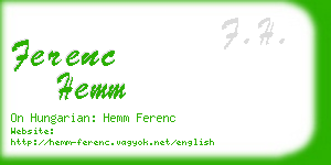 ferenc hemm business card